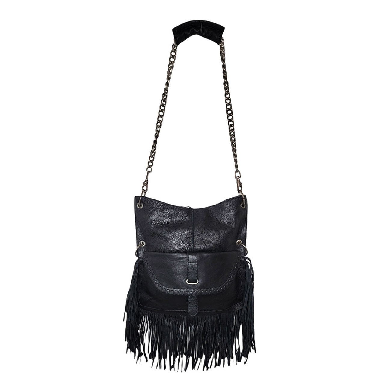 Leather handbag B. Makowsky Black in Leather - 31941748